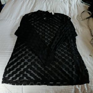 Lane Bryant Polka dot sheer shirt.